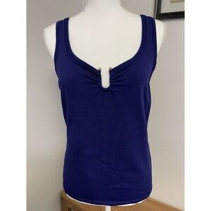 WHBm Ladies PUrple Tank Top Scoop Neck CAsual Business Designer Chic